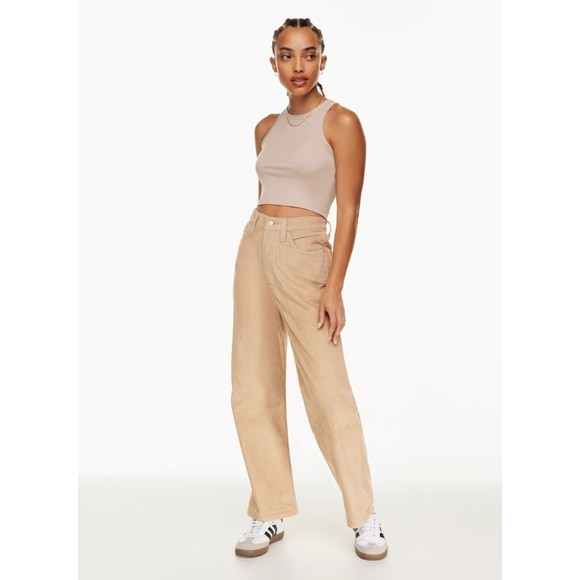 Levis Premium Ribcage Straight Ankle Jean 25 27 Granola Brown Corduroy Pants New - Picture 5 of 16